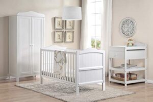 Babylo Wooden Ella Cot Bed and Toddler Bed 3-Position Height Converts from Cot to Toddler First Bed