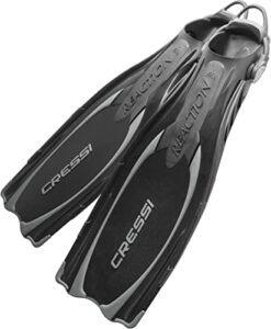 Cressi Reaction Adult Scuba Diving Open Heel Fins with Bungee Strap
