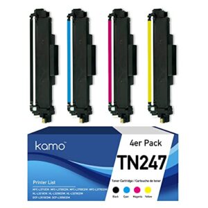 Kamo TN247CMYK Value Pack Compatible with Brother TN-247 TN247 TN-243 TN243 Toner Cartridges (4 pack)