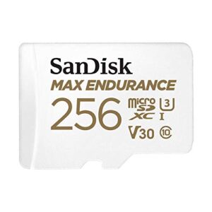 SanDisk MAX ENDURANCE Video Monitoring for Dashcams & Home Monitoring 256 GB microSDXC Memory Card + SD Adaptor 120