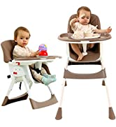 Baby High Chair Feeding Chair Foldable Seat Ajustable Height Dining Table Booster with Detachable...