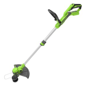 Greenworks G40LT33 Cordless Strimmer Lawn Edger With Wheel For Small To Medium Gardens