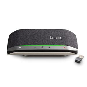 Poly - Sync 20+ Bluetooth Speakerphone - Personal Portable Speakerphone - Noise & Echo Reduction - USB-A Bluetooth Adapter - for Connection to Your PC/Mac/Cell Phone - Works with Teams
