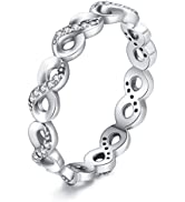 Infinity Ring 925 Sterling Silver Rings for Women Infinity Bang Ring Jewellery Eternity Rings for...