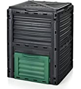 COSTWAY 300 Litre Garden Compost Bin, Outdoor Organic Waste Converter Composter, Recycling Soil G...