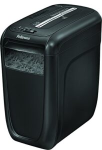Fellowes Paper Shredder for Home Office Use - 10 Sheet Cross Cut Shredder for Home and Office Use - Deskside Shredder with 22 Litre Bin - Powershred 60Cs - High Security P4 - Black