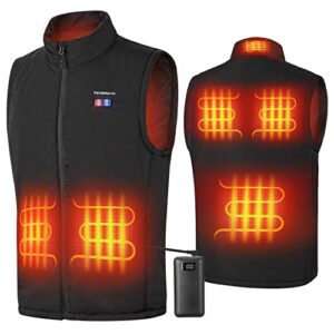 ISSYZONE Electric Heated Vest with 9600 mAh Battery Waterproof Heating Vest for Men and Women