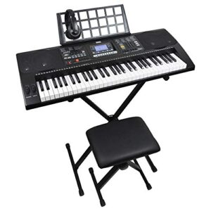 Axus AXP2PK 61 Key Beginner Touch Sensitive Electronic Keyboard Piano Package for Students with Stand