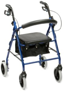 Drive R8 Blue Aluminium Rollator with Padded Seat and Vinyl Underseat Bag
