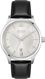 BOSS Analogue Multifunction Quartz Watch for Men with Black Leather Strap - 1513893