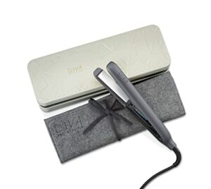 Diva Pro Styling Precious Metals Touch Straightener Titanium with Macadamia Argan Oil and Keratin Infused Ceramic Plates