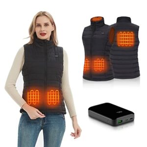 HENNCHEE Heated Vest With Battery Pack for Men and Women Lightweight Heated Gilet in Winter Warm Outdoor Camping Hiking Hunting Washable