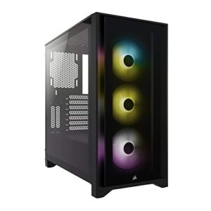 Corsair iCUE 4000X RGB Tempered Glass Mid-Tower ATX Case (Tempered Glass Side and Front Panels
