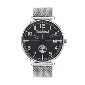Timberland Leominster Mens Watch with Black Dial and Stainless Steel Mesh Bracelet