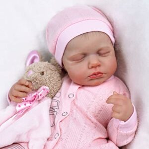JIZHI Reborn Dolls - 17 inch Soft Body Lifelike-Newborn Baby Dolls Sleeping Girl Dolls with Clothes and Toy Accessories Gift for Kids Age 3+