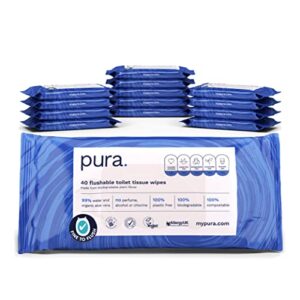 Pura Premium Flushable Moist Toilet Tissue Wipes