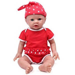 IVITA Full Body Silicone Reborn Baby Doll Newborn Baby Doll Open Mouth Handmade Blue Eyes Soft Baby Doll Girl (WG1519-19 inch-3791g-Girl)