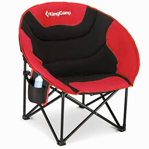 KingCamp Moon Chair Camping Folding Garden Chairs Heavy Duty Padded Camping Chair With Cup Holde