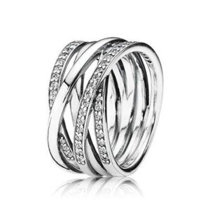 Pandora Timeless Women's Sterling Silver Entwined Cubic Zirconia Ring