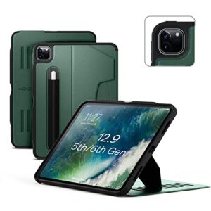 ZUGU iPad Pro 12.9 Case 2022/2021 6th & 5th Generation - Ultra Slim Protective Cover - Wireless Apple Pencil Charging - Convenient 10-angle Magnetic Stand & Auto Sleep/Wake [Pine]
