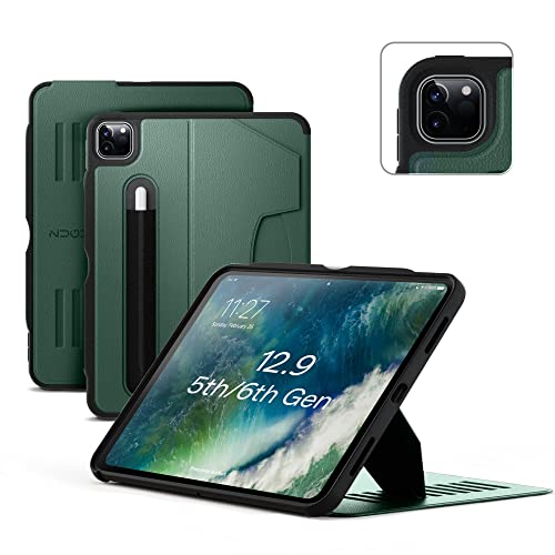 ZUGU iPad Pro 12.9 Case 2022/2021 6th & 5th Generation - Ultra Slim Protective Cover - Wireless Apple Pencil Charging - Convenient 10-angle Magnetic Stand & Auto Sleep/Wake [Pine]