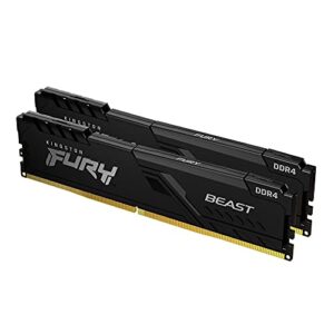Kingston FURY Beast 16 GB (2 x 8 GB) 3600 MHz DDR4 CL17 Desktop Memory Kit of 2 KF436C17BBK2/16
