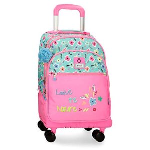 Enso Love the Nature Rucksack with 4 Wheels Multi-Coloured 32 x 44 x 21 cm Polyester 29.57 L