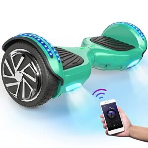 SISIGAD Hoverboard Self Balancing Scooter 6.5" Two-Wheel Self Balancing Hoverboard with Bluetooth Speaker and LED Lights Electric Scooter for Adult Kids Gif