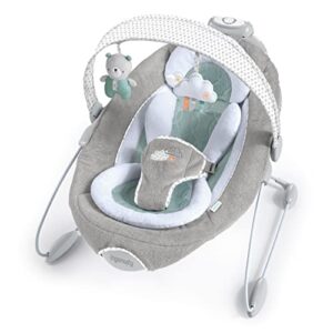 Ingenuity Pemberton 2 Step Automatic Baby Rocker Seat Belt Air Permeable Material and 2 Plush Toys