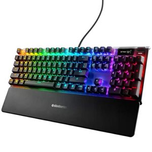 SteelSeries Apex Pro Mechanical Gaming Keyboard – Adjustable Actuation Switches – World’s Fastest Mechanical Keyboard – OLED Smart Display – RGB Backli