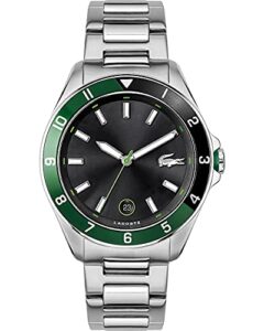 Lacoste Analogue Quartz Watch for Men with Silver Stainless Steel Bracelet - 2011129
