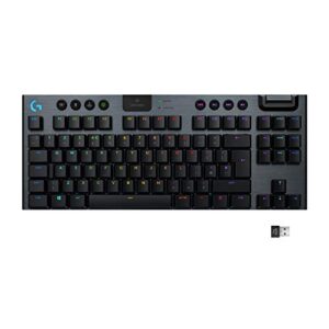Logitech G915 LIGHTSPEED TKL Tenkeyless Wireless Mechanical Gaming Keyboard with low profile GL-Clicky key switches