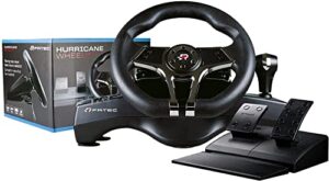 FR-TEC Hurricane MKII Racing Steering Wheel with Gear Shifter and 2 Pedal Set