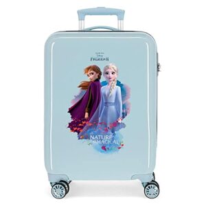 Disney Frozen Nature is magical Blue Cabin Suitcase 37 x 55 x 20 cm Rigid ABS Combination Lock 32 Litre 2.5 kg 4 Double Wheels Hand Luggage