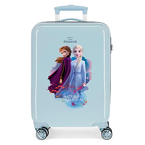 Disney Frozen Nature is magical Blue Cabin Suitcase 37 x 55 x 20 cm Rigid ABS Combination Lock 32 Litre 2.5 kg 4 Double Wheels Hand Luggage