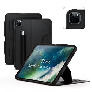 ZUGU iPad Pro 11 Case 2022/2021 / 2020 4th & 3rd & 2nd Generation - Ultra Slim Protective Cover - Wireless Apple Pencil Charging - Convenient 8-angle Magnetic Stand & Auto Sleep/Wake [Black]