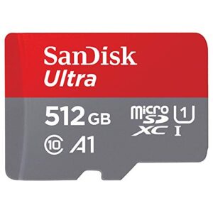 SanDisk 512GB Ultra microSDXC card + SD adapter up to 150 MB/s with A1 App Performance UHS-I Class 10 U1