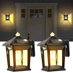 Nodfens 【2 Pack】 Solar Wall Lights Outdoor Garden