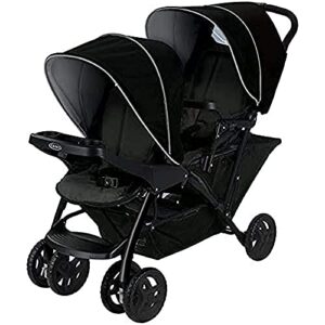 Graco Stadium Duo Tandem Double Pushchair - Suitable from birth to approx. 3 years (15kgs). Car Seat Compatible with SnugEssentials iSize infant car seat