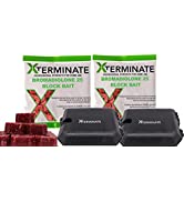 Xterminate Rat and Mouse Killer Poison Block Sachets 1.5KG with Secure Lockable Clear Mouse Bait ...