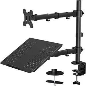 HUANUO Monitor Arm with Laptop Tray for 13 to 27 Inch Screen & up to 17 inch Notebook