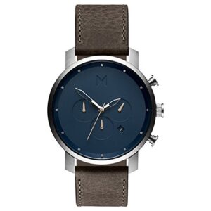 MVMT Analogue Quartz Watch for Men with Grey Leather Strap - D-MC01-SGR