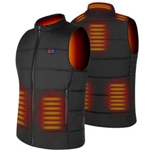 Glifetoy Heated Gilet Heated Jacket For Men Women 8 Heating Zones Winter Warm Heated Vest 3 Levels Heated Body Warmer Heated Coat USB Electric Vest Coats for Ski Hiking Moto (Not Battery)