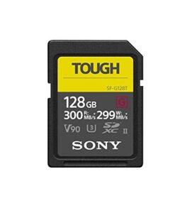 Sony 128GB SF-G series TOUGH specification UHS-II U3 V90 SDHC Digital Memory Card Card - Read 300MB/s Write 299MB/s SF-G128T