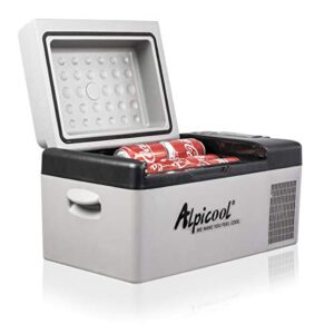 Alpicool C20 Car Fridge 20 Litre Mini Fridge 12/24v Car Refrigerator Portable Vehicle Camping Fridge Freezer Electric Cooler Box for Truck