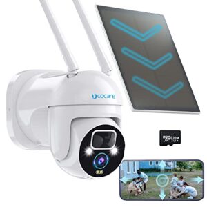 UCOCARE 2K+ Solar Security Camera Outdoor with Color Night Vision