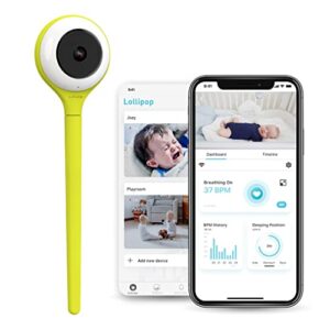 Lollipop Baby Monitor (Pistachio) - with Contactless Breathing Monitoring (No Extra Sensor Required