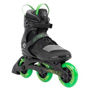 K2 Skate Trio LT 100 Unisex - Adult Inline Skates - Black - Green - 30G0301