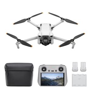 DJI Mini 3 Fly More Combo (DJI RC) – Lightweight and Foldable Mini Camera Drone with 4K HDR Video