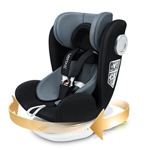 LETTAS Baby Car Seat 360 Degree Rotation Isofix and Top Tether SIPS Group 0+1/2/3